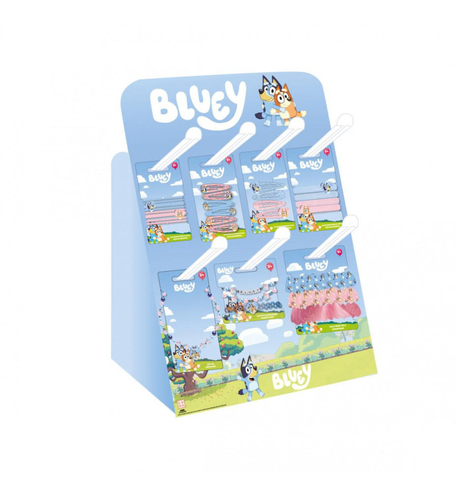 SET ACCESSORI CAPELLI CON ESPOSITORE BLUEY