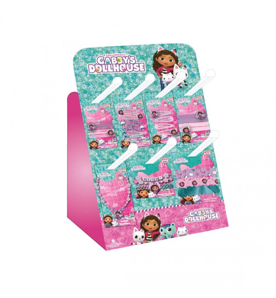 SET ACCESSORI CAPELLI CON ESPOSITORE GABBY DOLL HOUSE