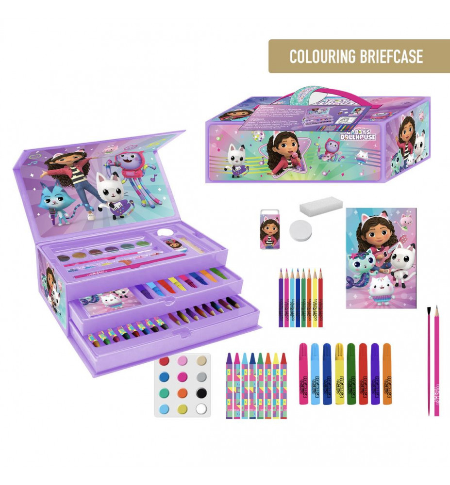 SET REGALO CARTE E COLORI IN VALIGETTA GABBY DOLL HOUSE